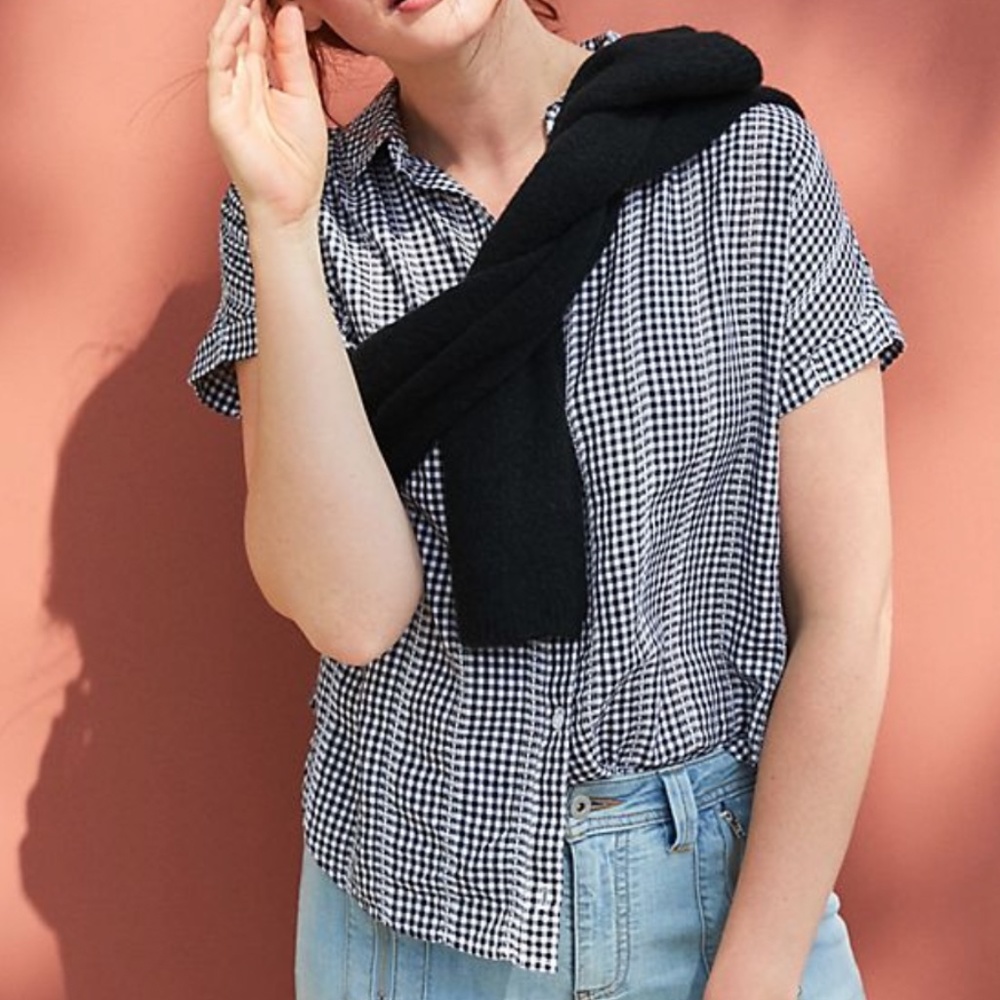 Anthropologie Cloth & Stone gingham shirt